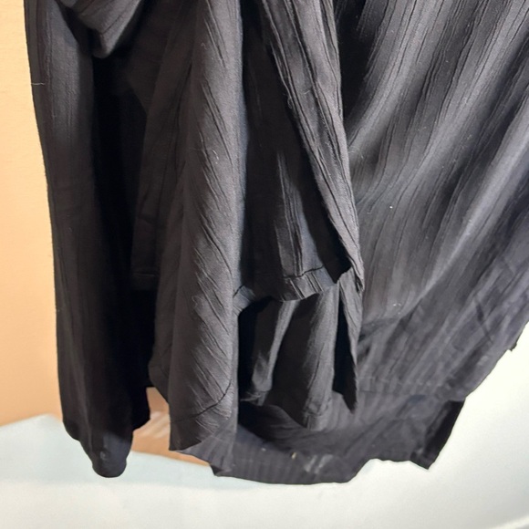 KALIYANA Sz S Oversized Dress Two Layer Patch Side Slits Textured Stripes - Picture 6 of 14